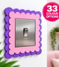 Scalloped Light Switch Surround – Decorative Wavy Edge Switch Cover – 33 Colours - Image 1