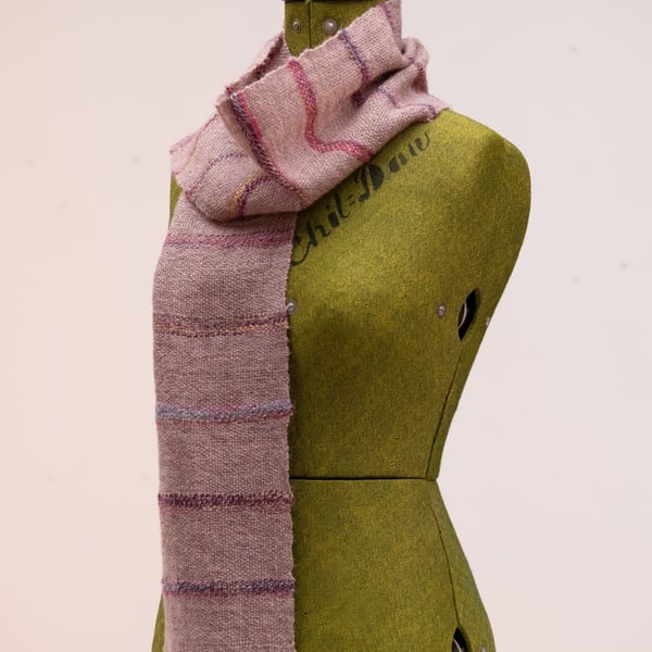 Scarf, Shawl. Hand woven and hand spun woollen