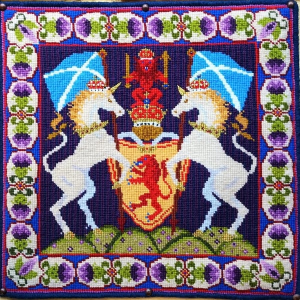 Coat of Arms of Scotland, Tapestry Kit, Unicorn, Lion Rampant 