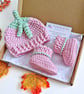 Summerween Baby Hat and Booties Set – Pumpkin Autumn Gift 