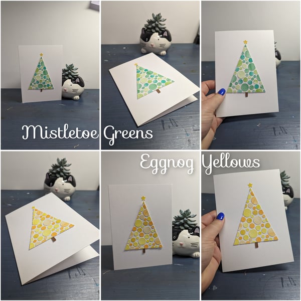 Direct to Recipient - Handmade "Watercolour Wonderland" Christmas Tree Cards