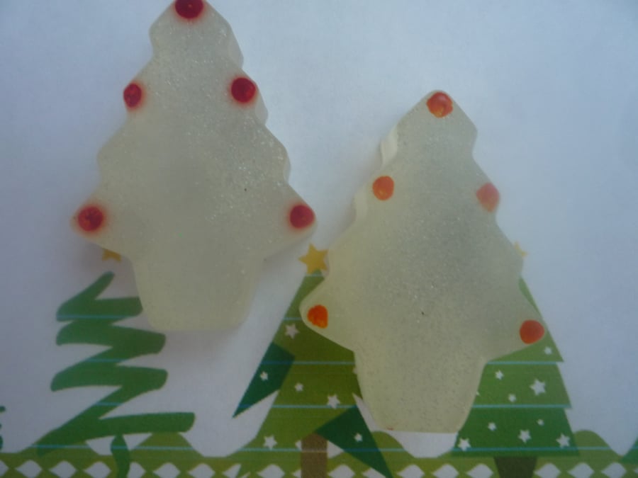 glitter christmas tree soaps x 2
