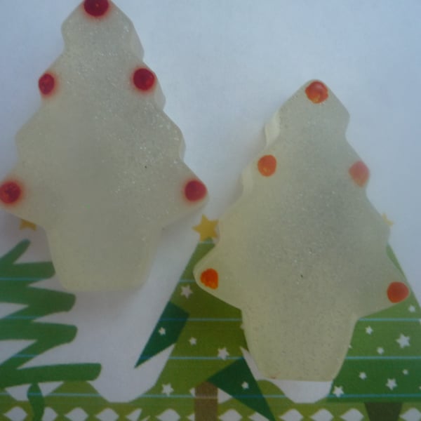 glitter christmas tree soaps x 2