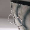 Silver Hoop Earrings, dangle hoop earrings