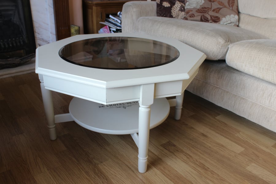 Repainted Octagonal coffee table.