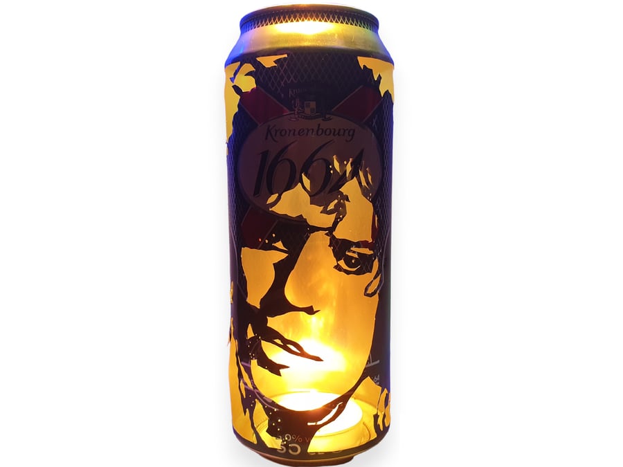 Marc Bolan Beer Can Lantern! T-Rex Glam Rock Pop Art Portrait Candle Lamp - Uniq