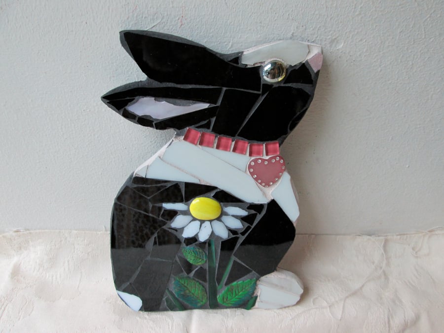 Mosaic Black and Cream Rabbit