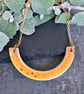 Ceramic semi circle pendant necklace - large - Image 1