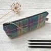 Harris Tweed and Scottish Linen Pencil Case, Brush Case, Cosmetic Bag