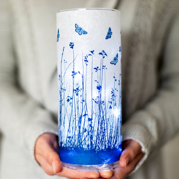 Butterfly Meadow Cyanotype Vase