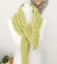 Harvest Yellow British Wool Scarf, British Wool Triangle Shawl Wrap - Image 6