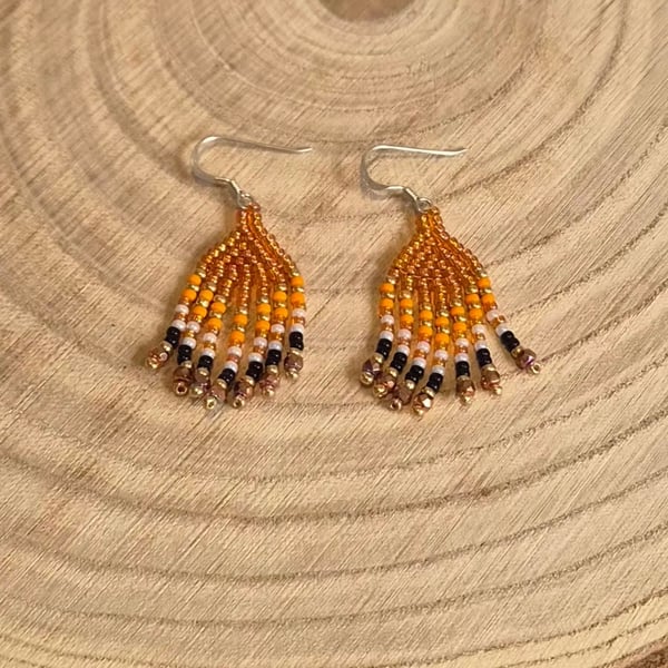 Sterling silver dangle earrings, bright jewellery, festival earrings (EAR-0008)