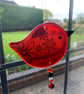 Handmade Fused Glass Beaded Hanging Bird Decoration - Image 10