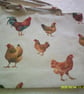 Chickens and Cockerels on Beige Fabric Bag