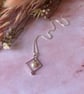 Silver Square & Pearl Pendant on 18" Diamond Cut Ball Chain - Handmade - Image 7