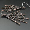 Copper Spider Web Earrings