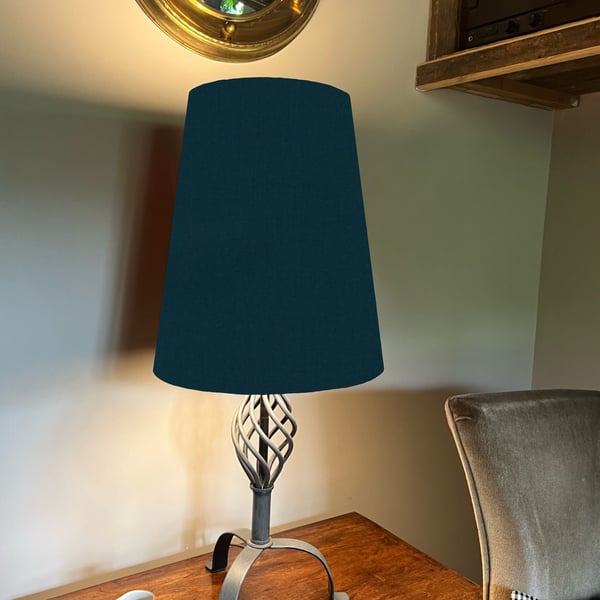 Navy cone lampshade extra tall lampshade, navy blue cotton cone