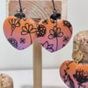 Dusk flower heart flower earrings