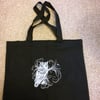 Owl embroidered tote bag