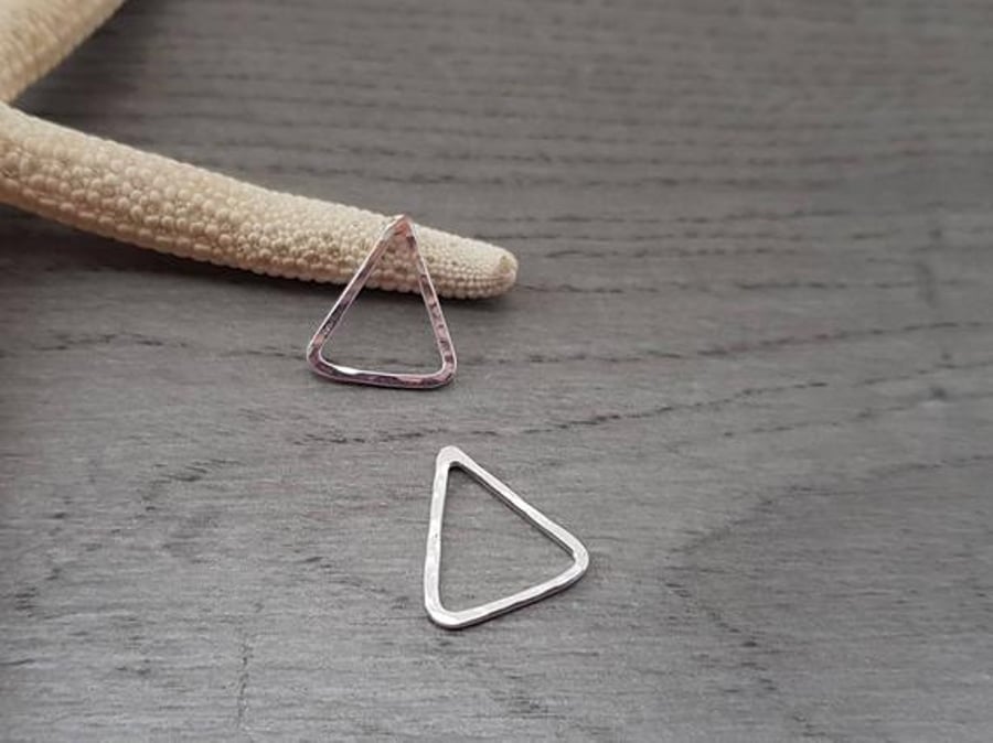 Sterling Silver Triangle Connectors - 2 Pcs