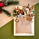 Luxury diorama gold Christmas card boxed keepsake reindeer winter holiday wishes