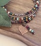Boho beaded wrap bracelet and earrings set - Image 3