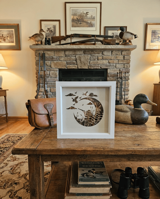 Pheasant feather box frame 9x9 countryside shooting Gift 
