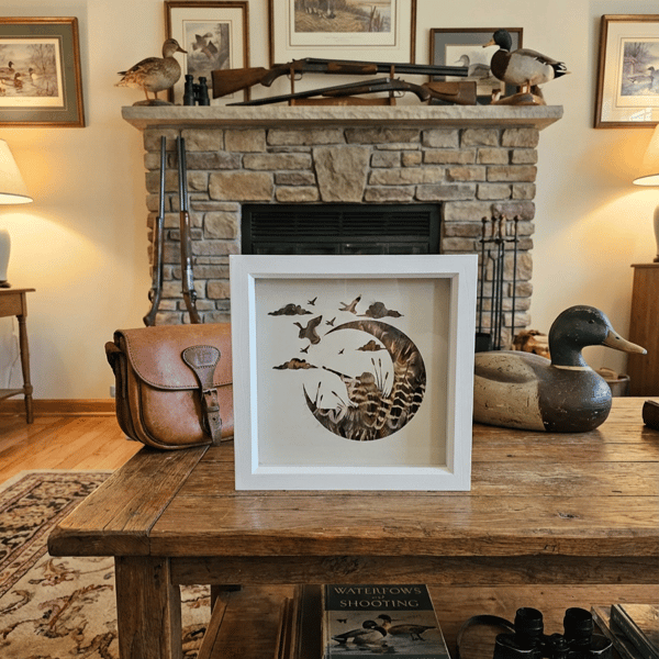 Pheasant feather box frame 9x9 countryside shooting Gift 