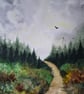Original Watercolour Painting forest trees signed one of a kind wall art