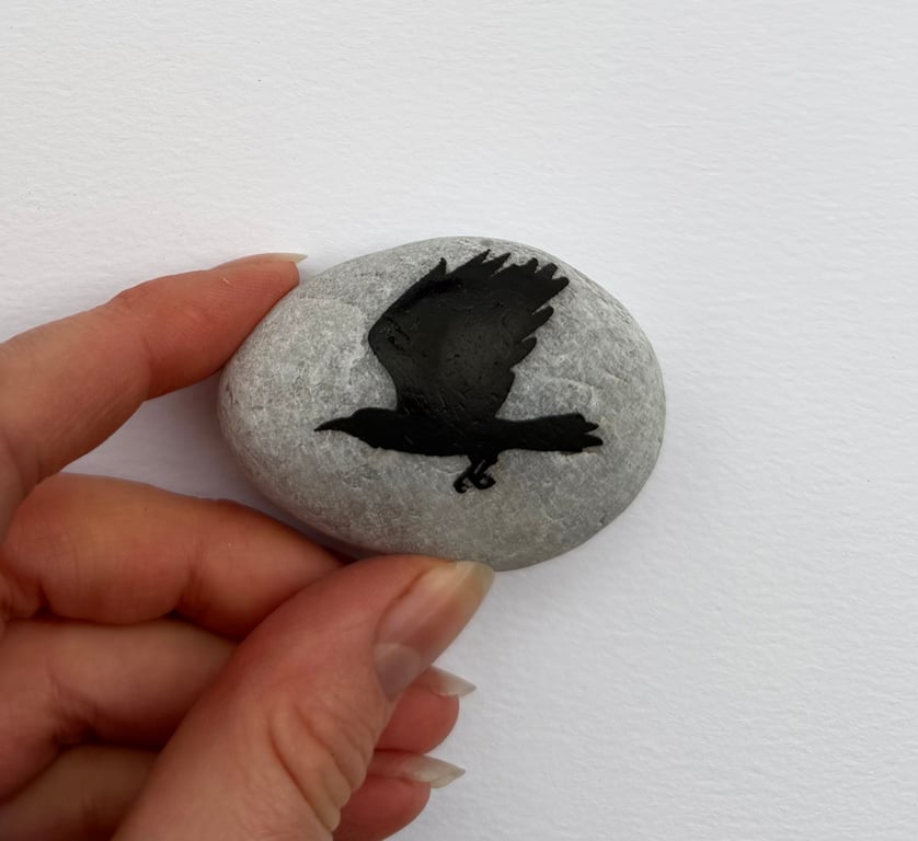 Raven Spirit Stone - Bird Silhouette