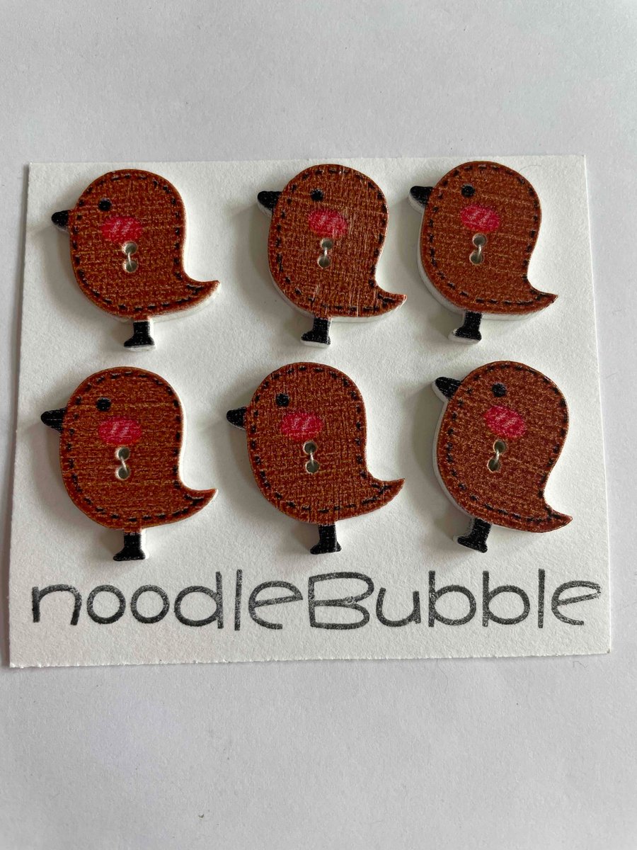 Little Bird Buttons - Brown - 6