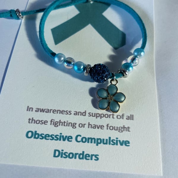 OCD obsessive compulsive disorder suede effect corded shamballa bracelet  
