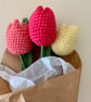 tulip bouquet, 3 crochet tulip mini bouquet, everlasting flowers - Image 6