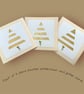 Pack of 3 Christmas cards, hand painted trees in a glittery metallic watercolour - Image 2