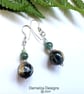 Burmese Jadeite & Natural Untreated Tiger's Eye Earrings 925 silver  - Image 6