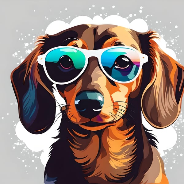 A4 Print Sausage Dog in Sunglasses  