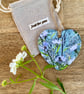 Hanging heart decoration - keepsake - letterbox gift -Wild daisies floral print. - Image 1