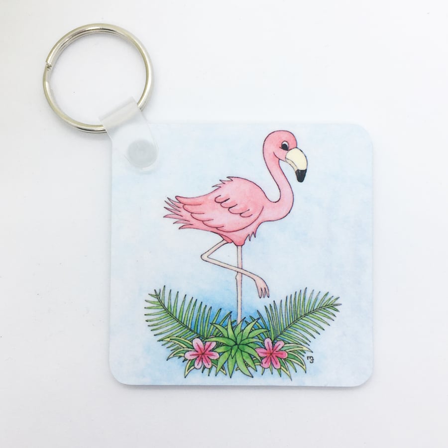 Flamingo Keyring 