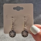 Snowflake drop earrings,Silver resin dangle winter earrings