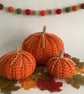 PUMPKINS .Set of 3. Autumn. Orange. Traditional. Home decor. Halloween.