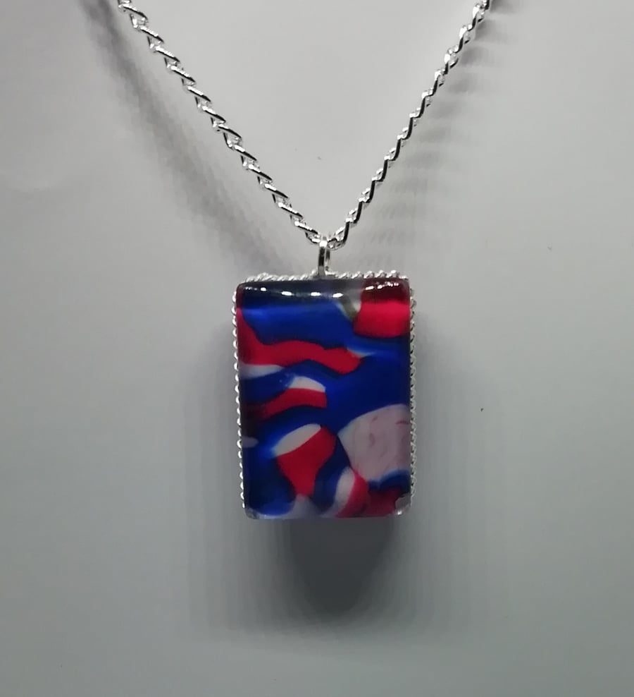 Marble clay glass pendant 