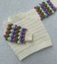 Cream Bobble Sleeve Jumper - Handmade Crochet Baby & Children's Jumper