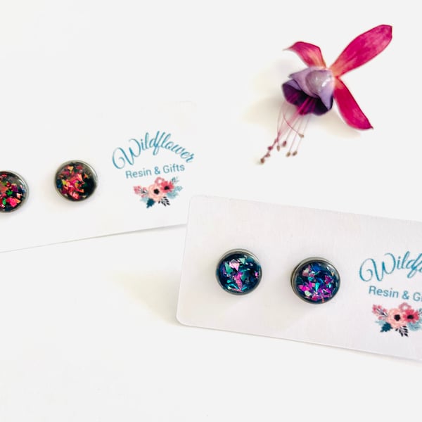 Crystal stud earrings, sparkly earrings, cute studs, birthday gift for mum