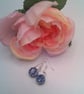 Blue Patterned White Ceramic Bead Bracelet and Earrings, Gift for Her - Image 6