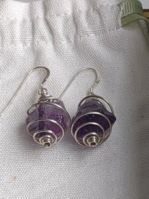 Amethyst drop earrings 