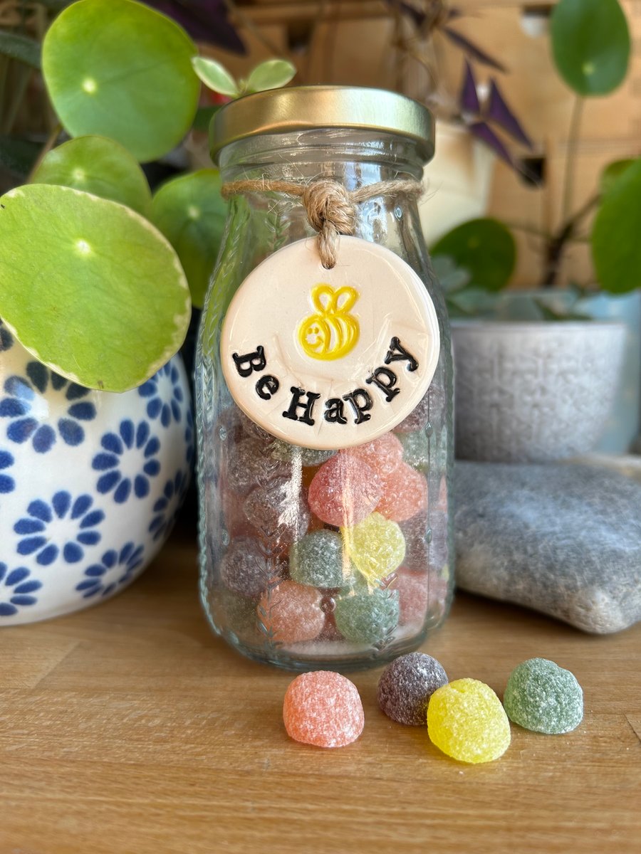 Be Happy, Love, Smile Ceramic Tag Set.