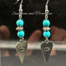 Turquoise Howlite & Evil Eye Earrings – Handmade Jewellery - Hypoallergenic.