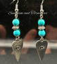 Turquoise Howlite & Evil Eye Earrings – Handmade Jewellery - Hypoallergenic.