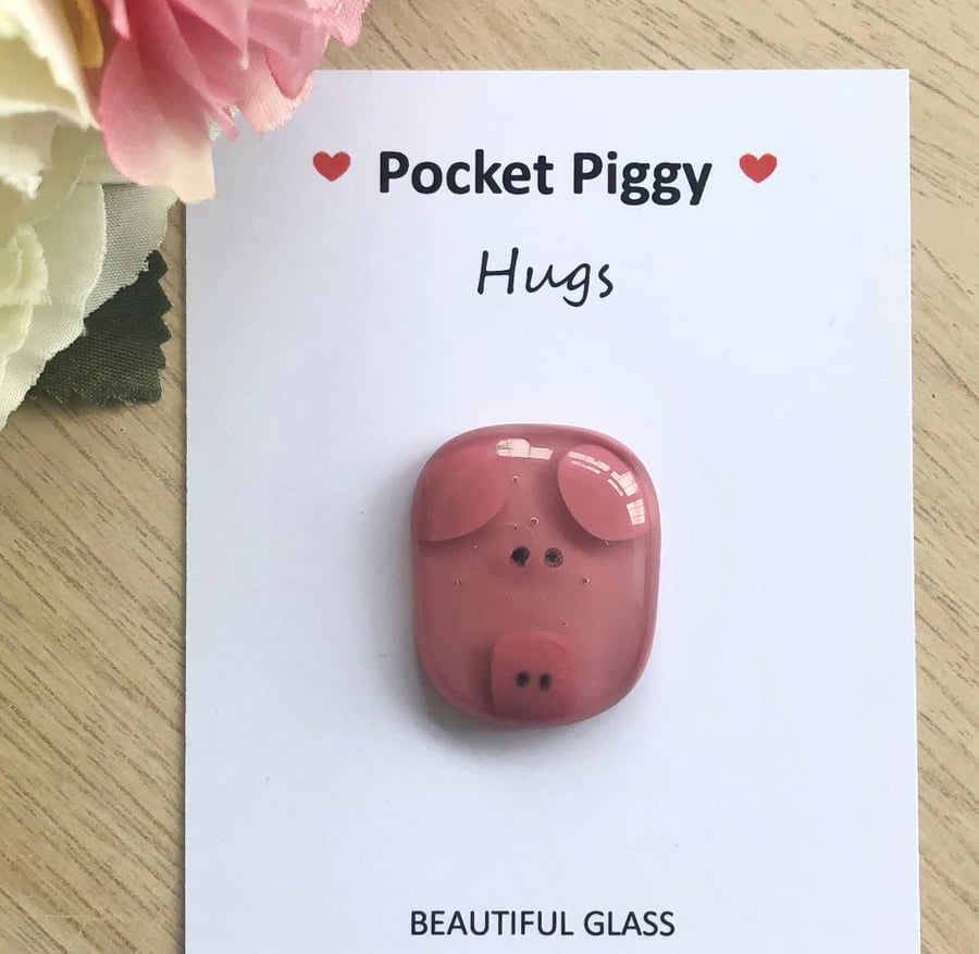Pocket piggy, cute pig gift, thinking of you, letterbox hug, keepsake