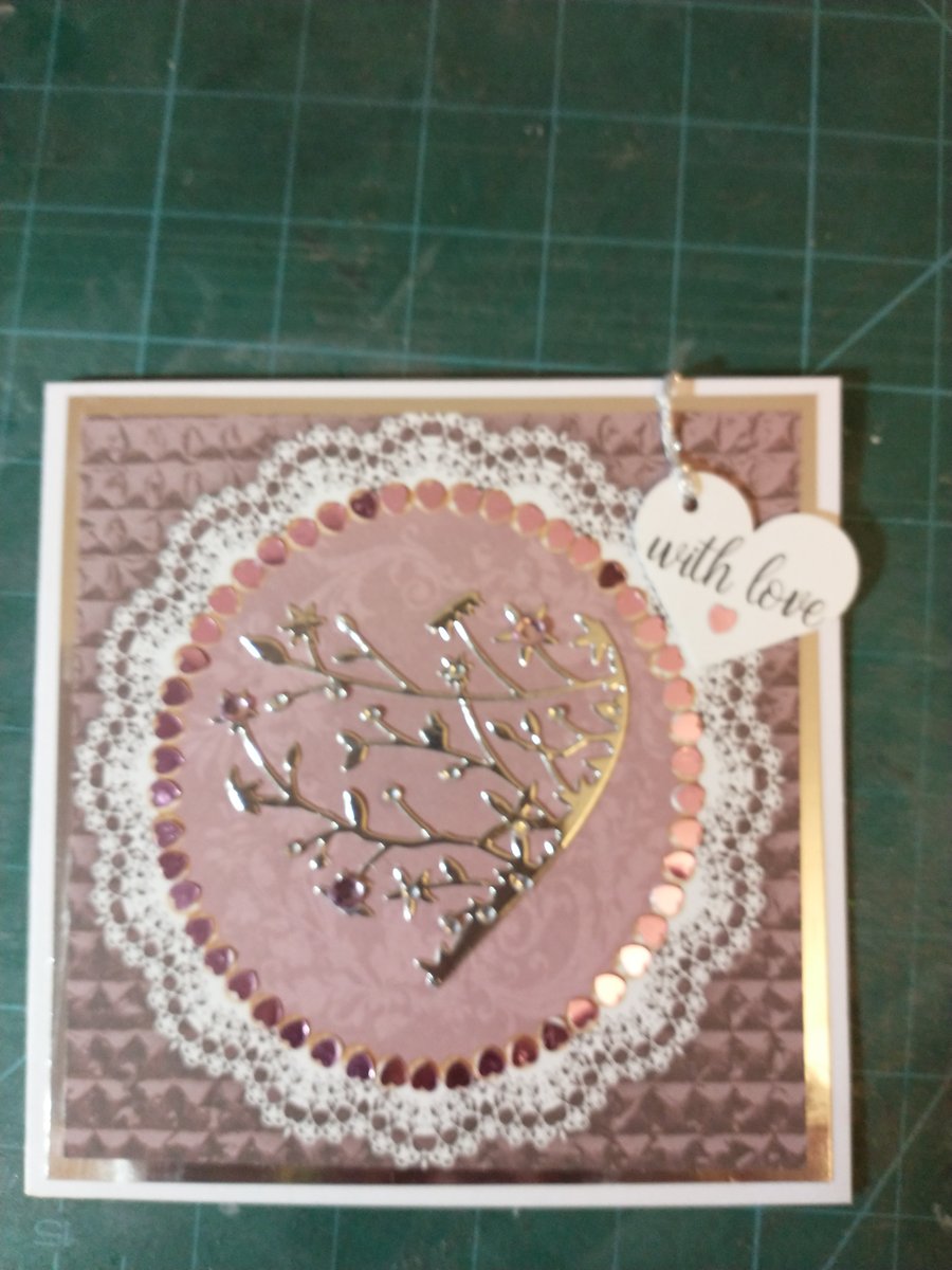 Romantic hearts card 